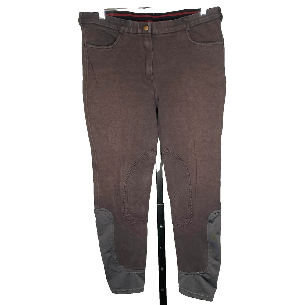 Equestrian Women's Denim Look Horseback‎ Riding Pants Size 30R Brown Stretchy
